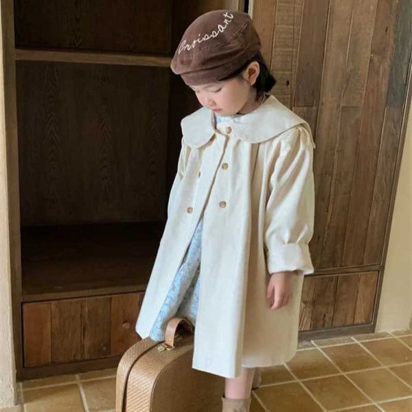 Meninas de alta qualidade Artigo à prova de vento Red Spring e Autumn Cotton School Clothing ao ar livre T241116