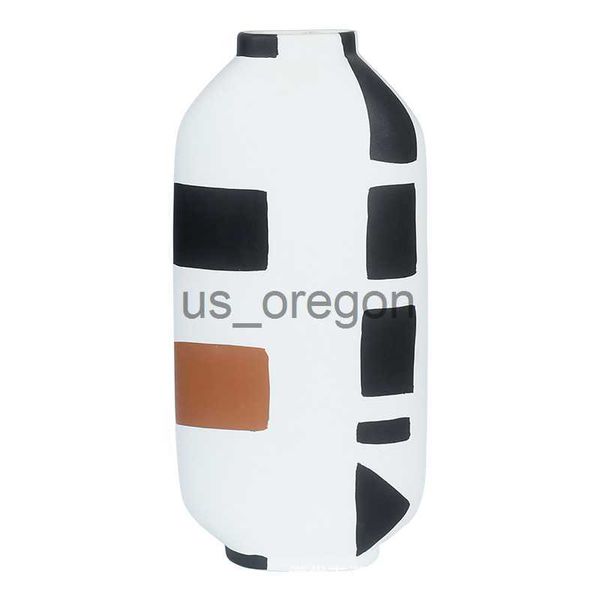 Vases New Handpainted Ceramic Vase Home Decoration Flowers Dry Flower Arranger Table Nightstand Decoration x0630