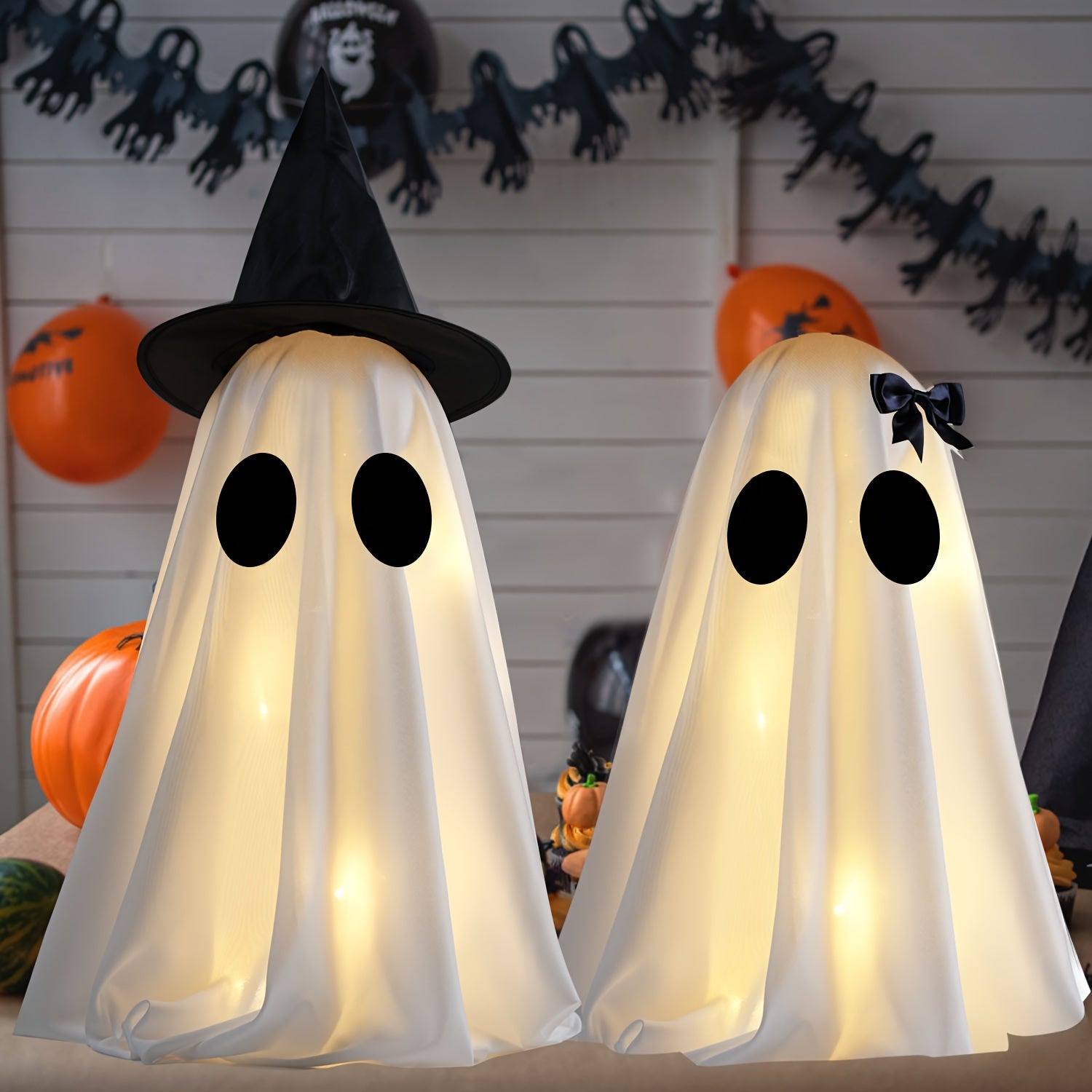 TEMU Light Up Halloween Decorations, Set Of 2 Diy Spooky Crafts, Scary For Halloween Decor Indoor Home Mantel Shelf & Tabletop Decor