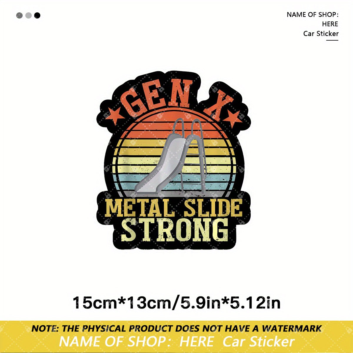 TEMU 1pc Metal Slide Strong Vinyl Sticker Decal, Waterproof, , For Cars, Motorcycles, Laptops, Bumper, Suv, As Unique Gift Idea