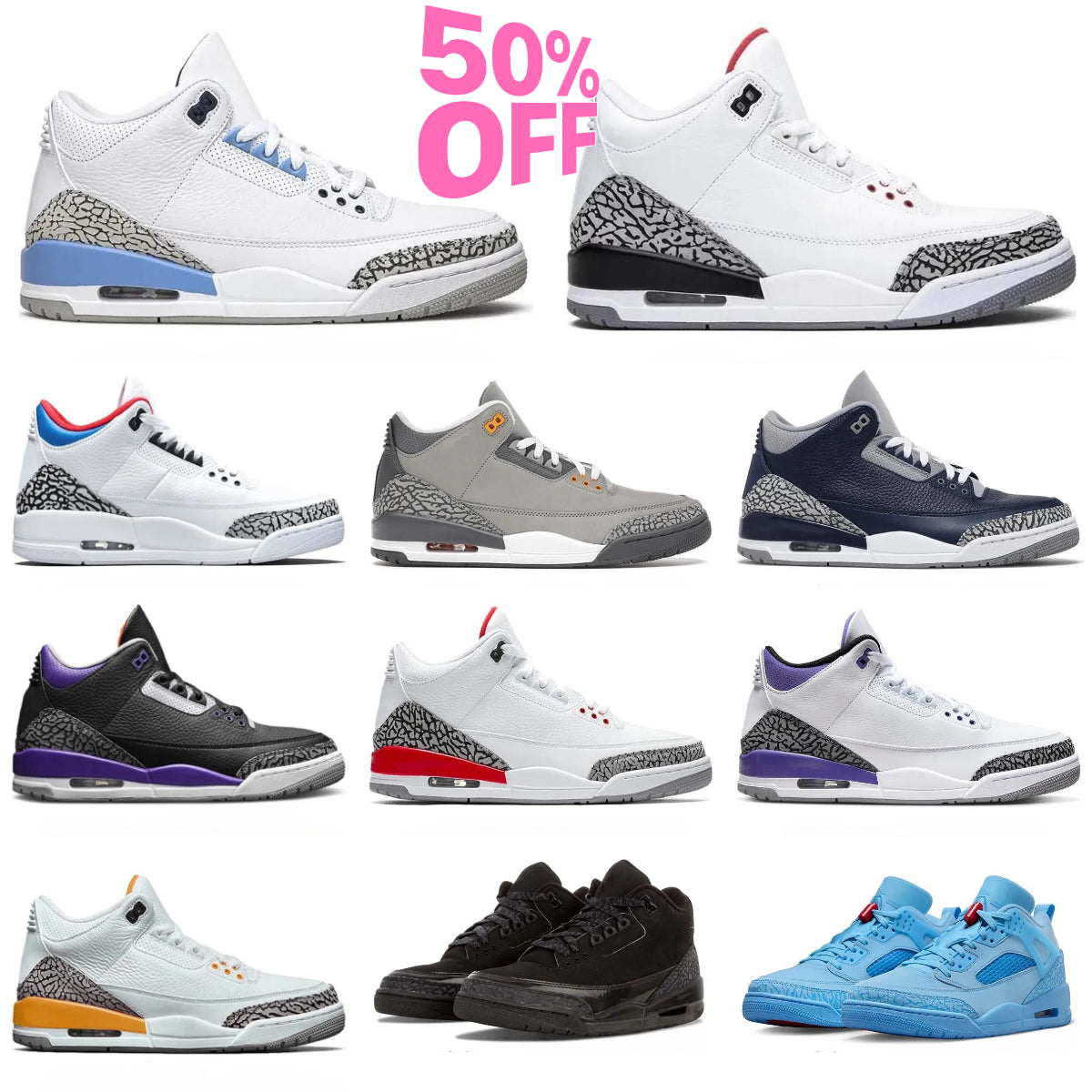 Mens 3 J3 Basketball Shoes Jump 3s White Cement Wizards Fire Red A Ma Maniere FREE THROW LINE Outdoor Sports Lucky Green Desert Elephant Cardinal Tr