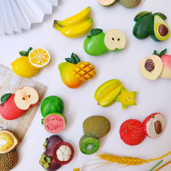 New straight imitation resin stereo fruit refrigerator sticker creative DIY Tiktok