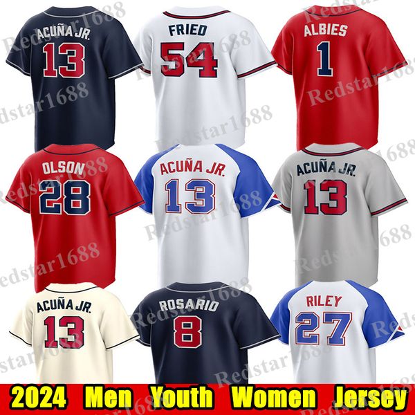Custom S-4XL 2024 City Connect baseball jersey Ronald Acuna Jr. Max Fried Austin Riley Adam Duvall Freeman Michael Harris II Marcell Ozuna M