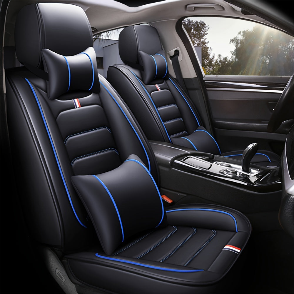 TEMU Car Universal Seat Cover, High-quality Wear-resistant Leather, Wear-resistant Breathable And Easy To Clean, 3d Wing Enclosure, Suitable For Most