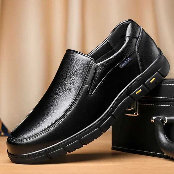 Dress Shoes High Quality Leather Men Casual Shoes Breathable Mens Loafers Business Office Formal Dress Shoes Slip-on Driving Shoes z241106