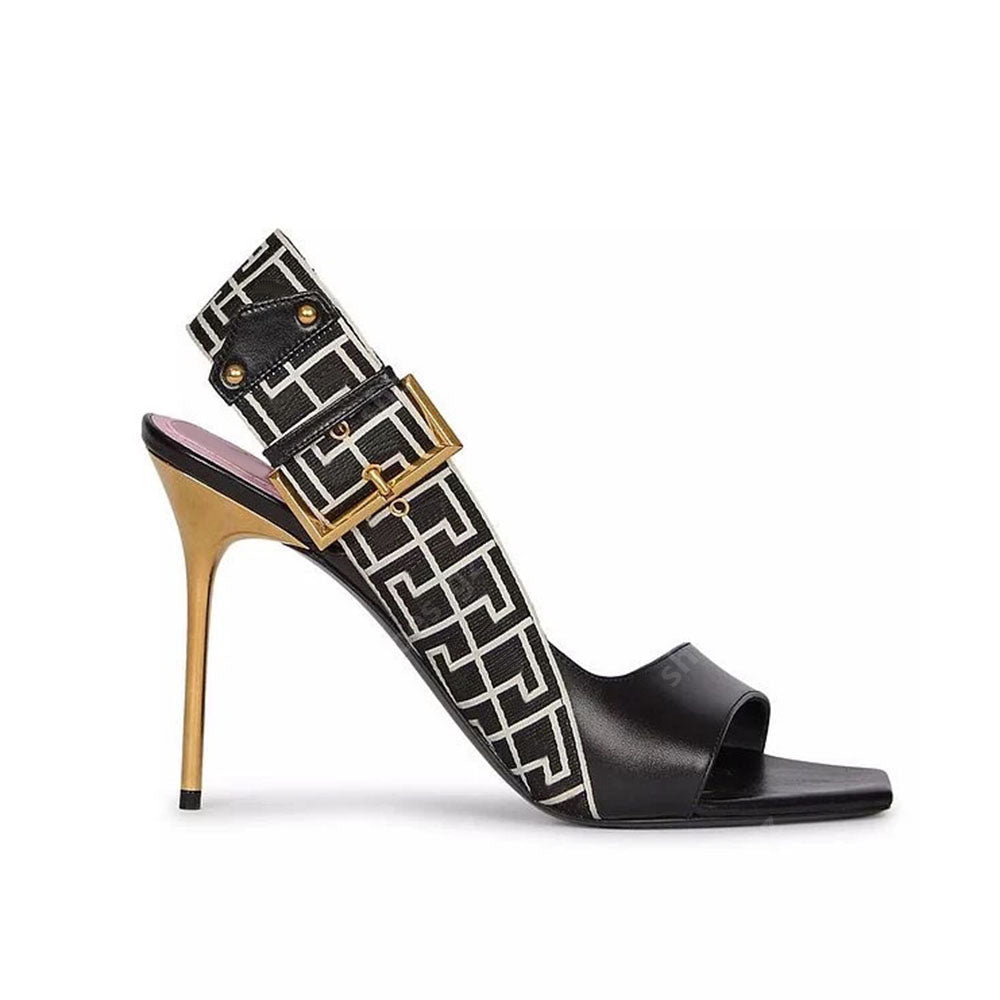 New Jacquard-knit stiletto Heels Sandals Slingback Pumps Toes sandals women&#039;s Luxury Designer Dress shoe Party factory footwear With box