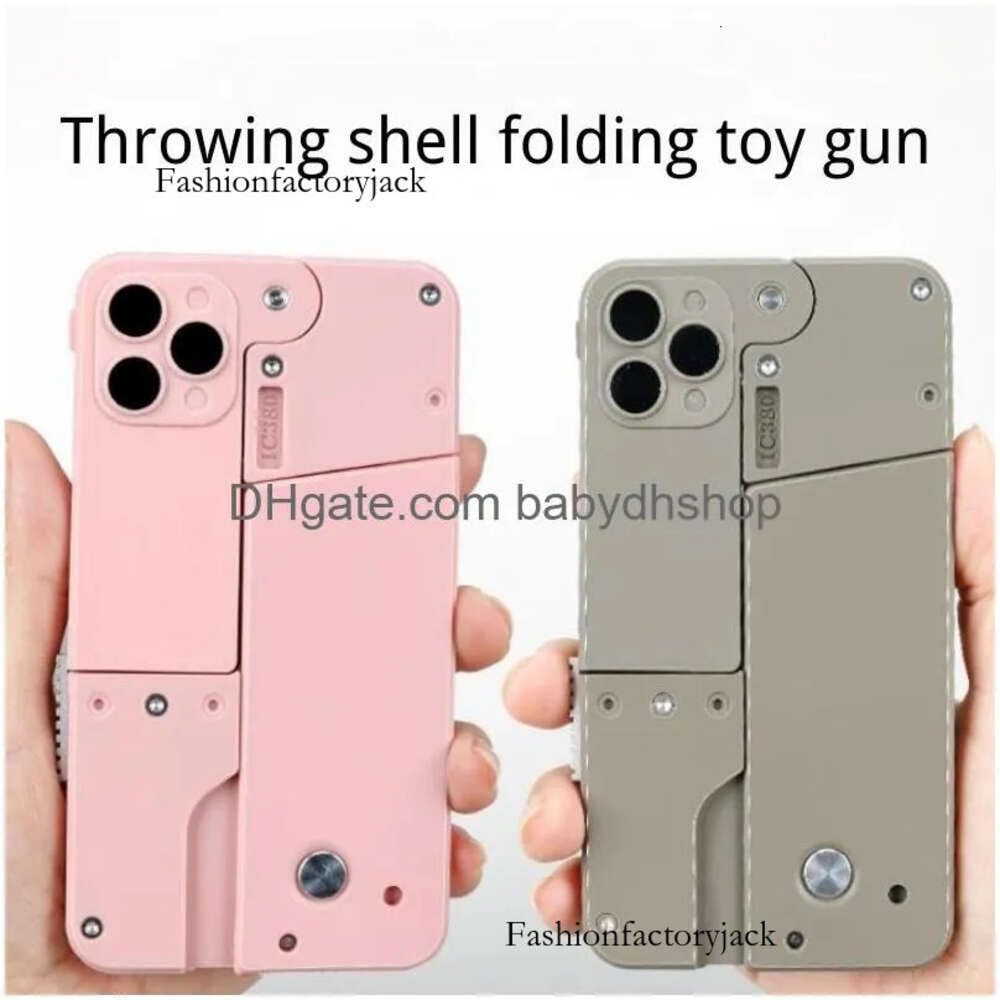 Gun Toys Ic380 Cell Phone Toy Pistol Soft Folding Blaster Shooting Model for Adts Boys Children Outdoor Games Drop Delivery Gifts 01