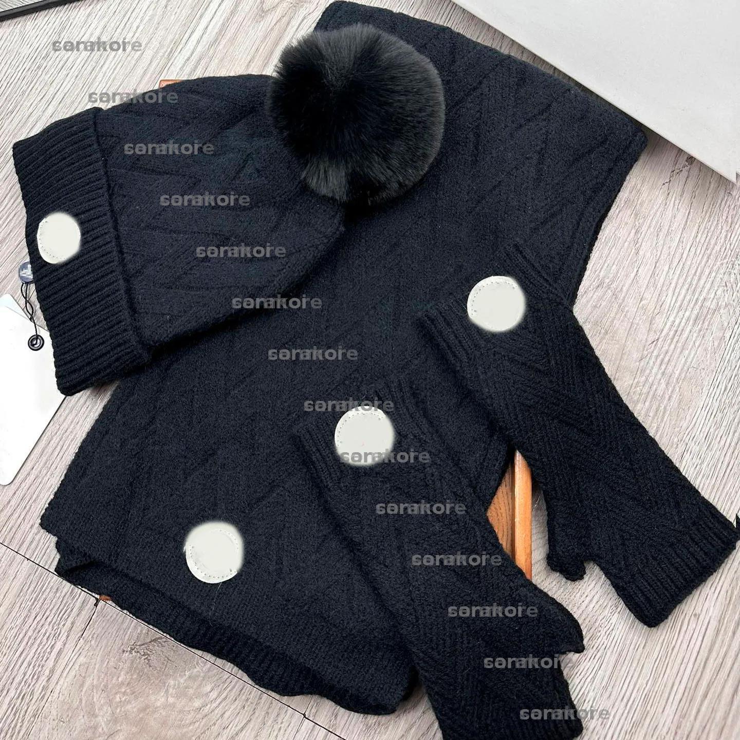 Hat and scarf set French luxury designer knitted scarf-gloves-knitted Wool hat set men and women Hat scarf set BFG2501105