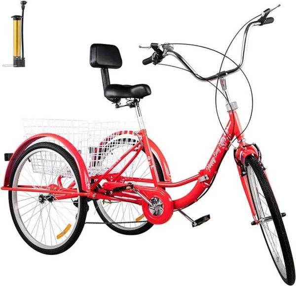 Bikes Tricycle Adult 26 3 Wheel Bikes for Adults Three Wheel Bike for Adults Adult Trike Adult Folding Tricycle Foldable H241102