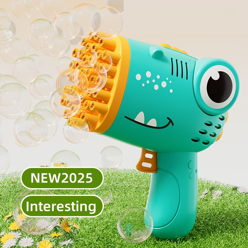 TEMU 40-hole Dinosaur Bubble Gun, Outdoor Handheld Bubble Maker Toy, Beach Essentials, Equipment And Christmas Toy Gifts