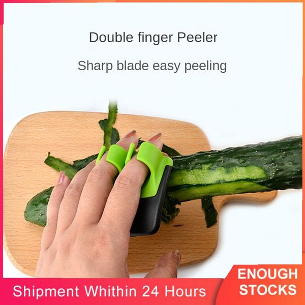 1pc Finger Vegetable Peeler Ergonomically Designed Kitchen Fruit Potato Peeler Comfortable Rubber Finger Grip Vegetable Peeler