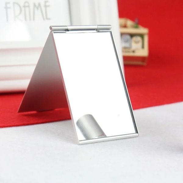 Aluminum folding mirror mini portable makeup mirror holder small mirror dressing table foldable compact pocket cosmetic tool 240704
