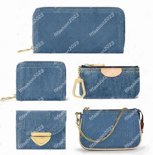 Ladies Fashion Casual Designer wallet Luxury Denim Victorine Zippy Wallet Key Pouch Coin Purse Credit Card Holder TOP Mirror Quality