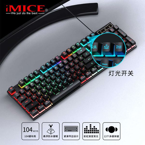 new AK-600 colorful illuminated mechanical tactile backlit keyboard is suitable for gaming and office use