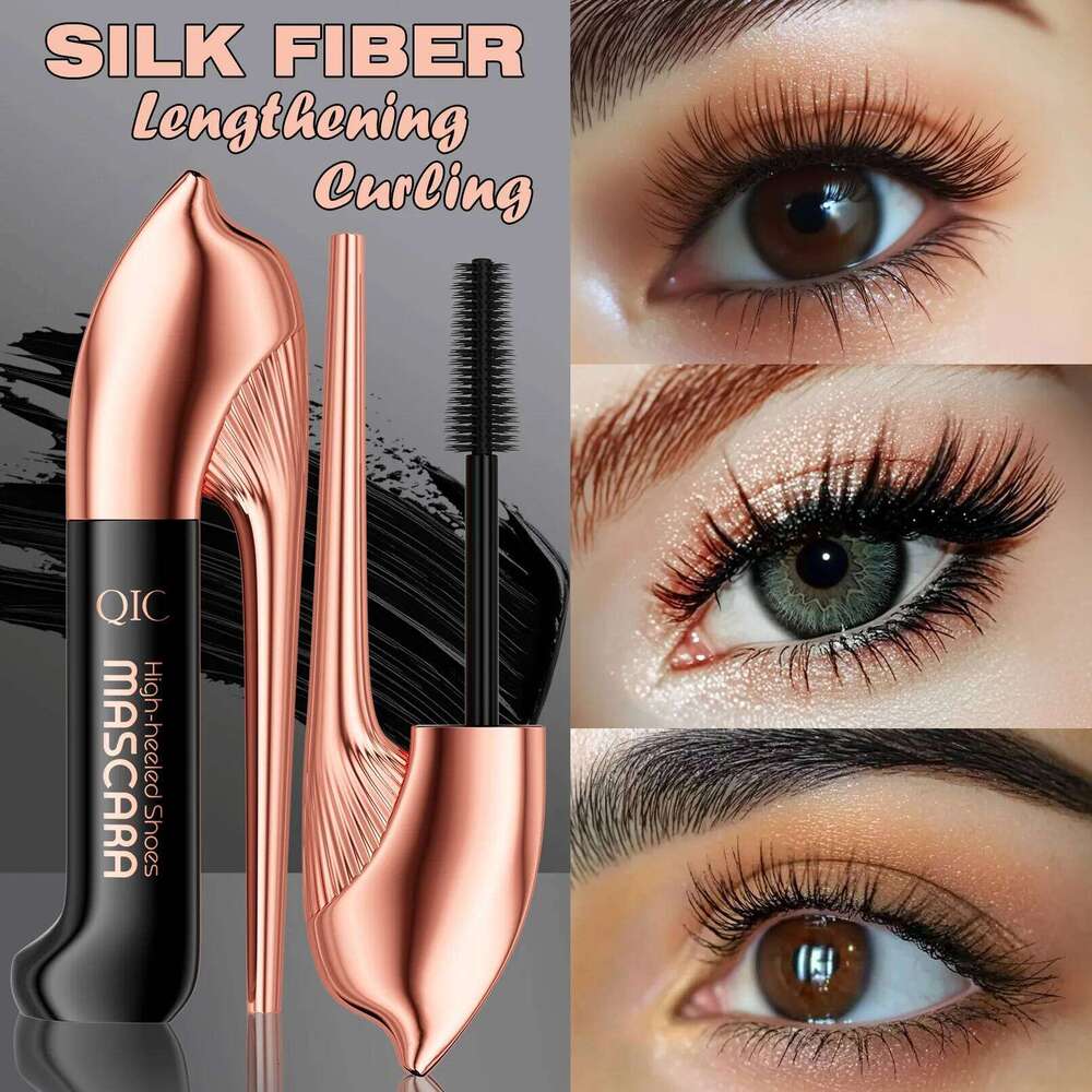 QIC High-heeled Shoes Mascara 3D Fiber Mascara Long Black Volumizing Eyelash Extension Waterproof Eye Makeup Tool X250722