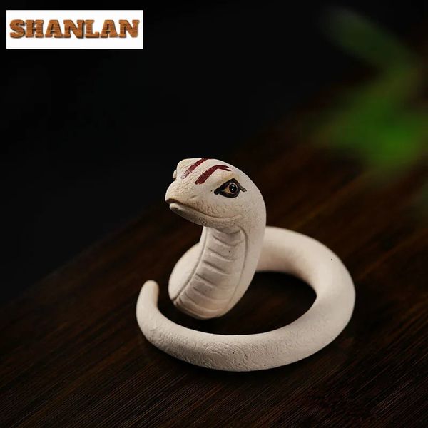 Biomimetic Little Spirit Snake Purple Clay Tea Pet Zodiac Animals Tea Play Figurine Toys Tea Statue Sculpture Crafts Decoration 250210