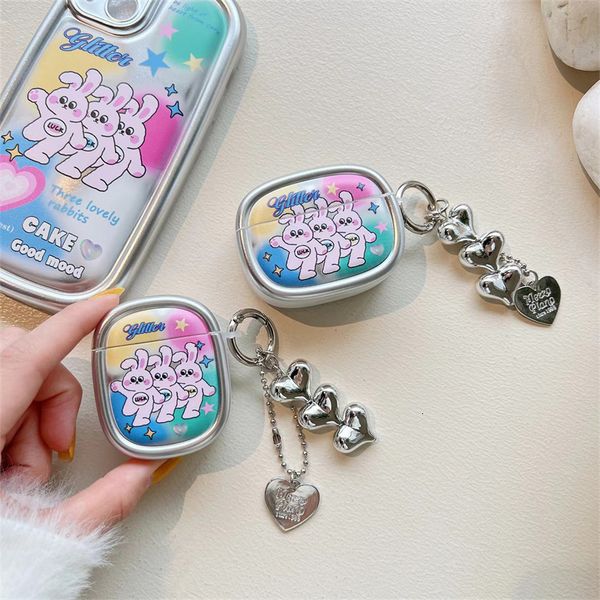 ddmygifts Line up bunny suitable for Pro2 Bluetooth wireless headphone cover 1-2-3 generation electroplated soft shell A