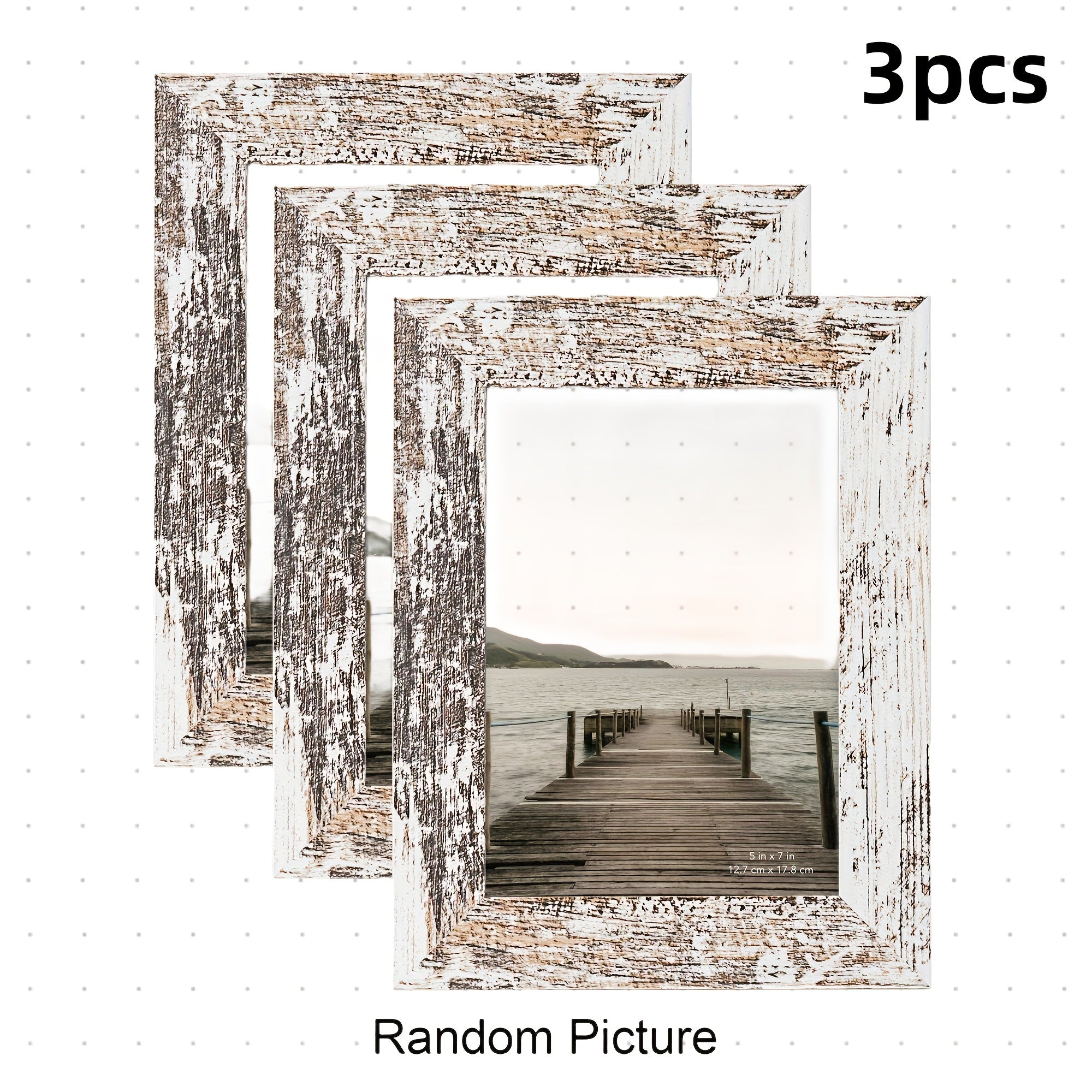 TEMU 3-6pcs 5x7 Inch Vintage Wood Grain Photo Frame, Picture Display Stand - Or Horizontally For Art Projects And Photo Displays, Office And Home