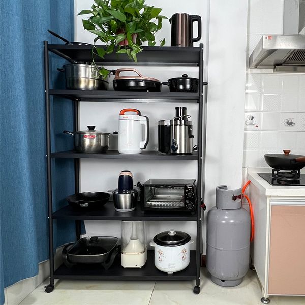 High-end three-layer four-layer five-layer rack Metal holders four storage shelves for living room bathroom kitchen easy to assemble organiz