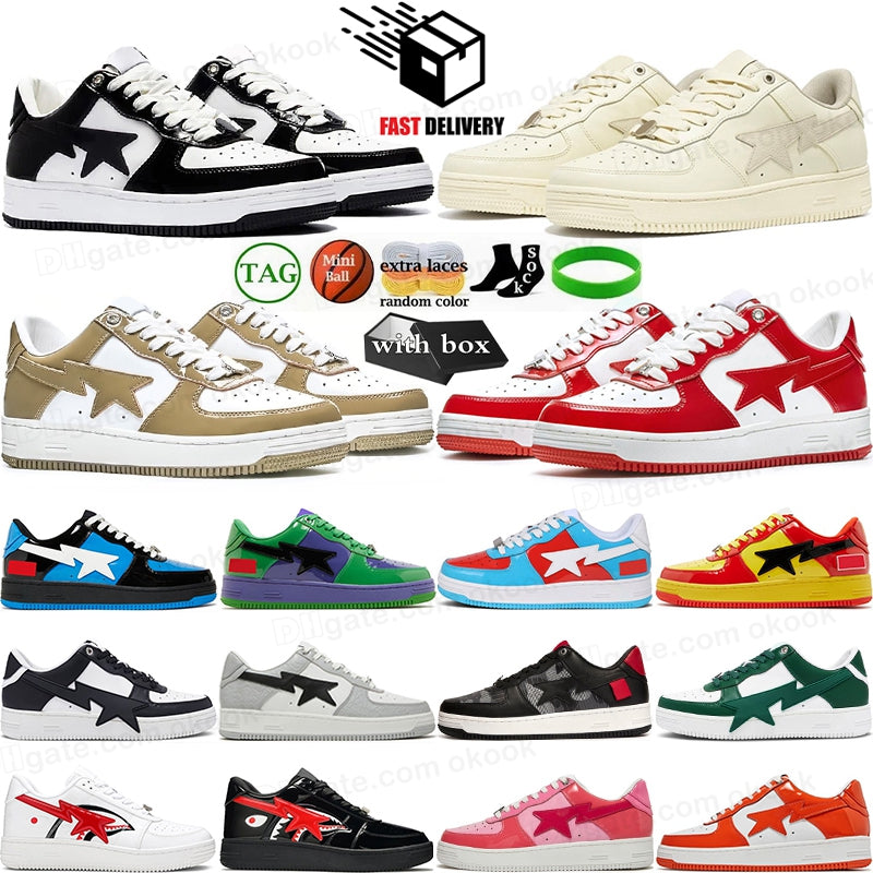 With box Designer Shoes Mens Womens Platform Sneakers White Black Camo Patent Leather Camouflage Skateboarding Jogging Scarpe Schuhe Sports Trainers