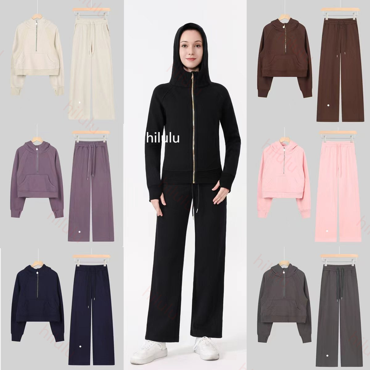 Hoodie Set Yoga set Hoodies Jogger Pants Diving Jacket 2 Piece Autumn Lightweight Wear Warm Well-fitting Outfit Streetwear Gym set Jacket Tracksuit