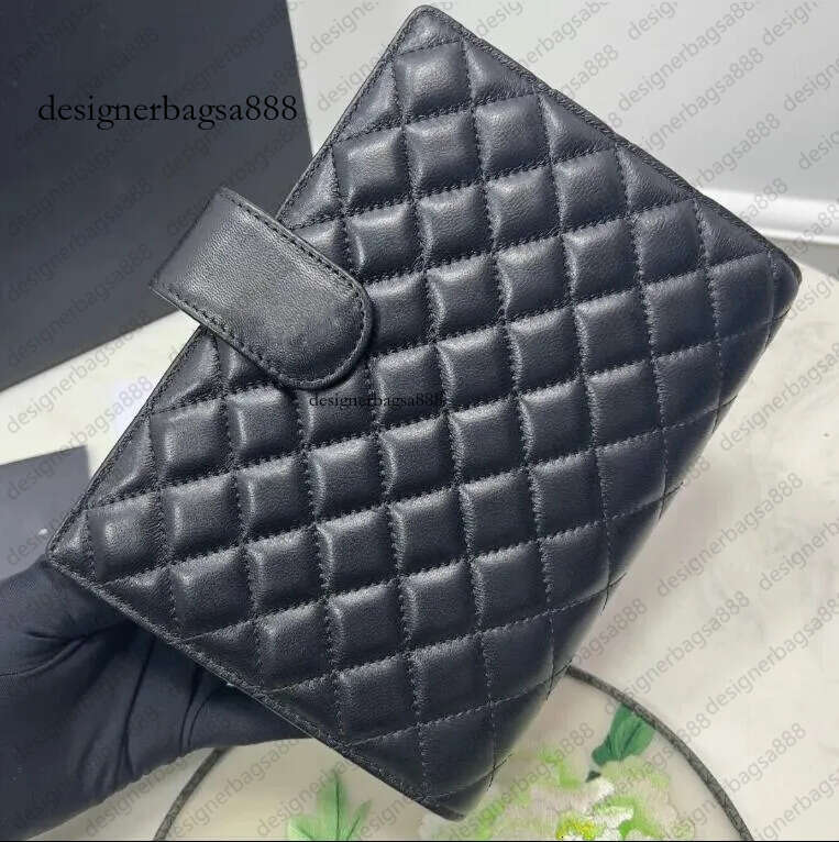 Hot Fashion Quilted Black caviar designer Classic letter sheepskin Handbook Notepads Office Learning Notebook Diary book Teacher&#039;s Day Gifts 01