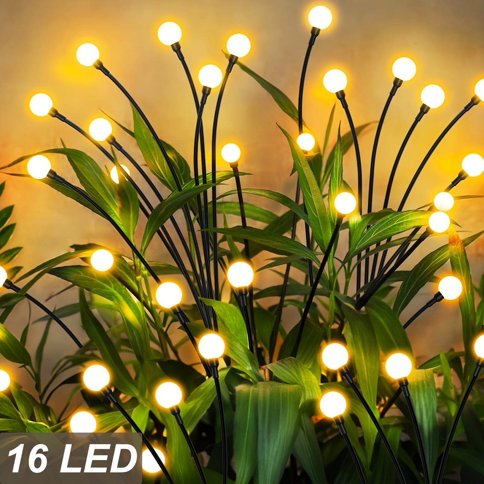 TEMU 8 Led, 2pcs Solar Garden Lights, Solar Swing Lights, Wind Swing, Solar Lawn Lights, Led Wind-powered Firefly Stake Lights, Garden Decoration