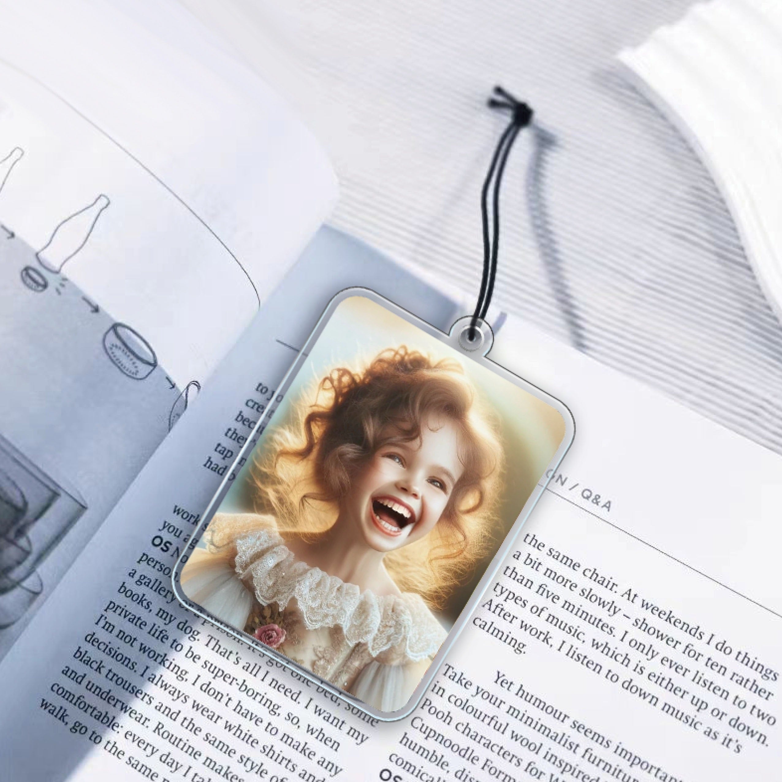 TEMU [customized] 1pc Photo Custom Acrylic Car Central Control Backpack Pendant, For Lovers, , Pets, Double-sided Effect, Customized Effect According