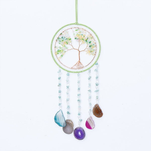 Natural Citrine & Green Aventurine Chip Wall Hanging