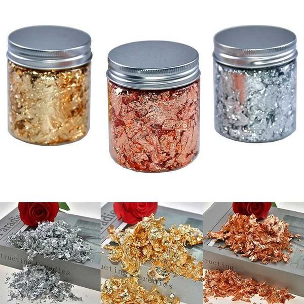 Imitation Gold Silver per Foil Sheets Bk Shiny Crafting Sequins Glitters Leaf Flake - DIY Nail Art DecorT250121