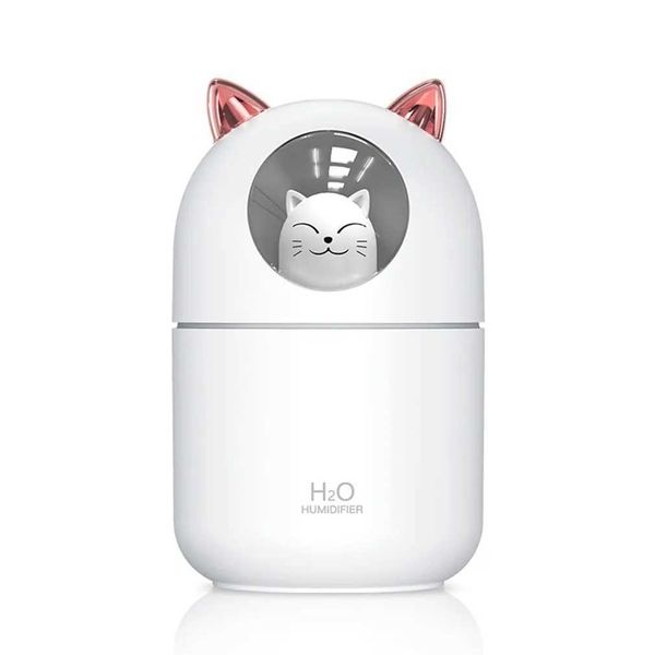 Humidifiers 2021 LED Light Cartoon Cat Design Cool Mist USB Humidifier Ultrasonic Ultra-Quiet Humidifier For s Nursery Bedroom S2411307