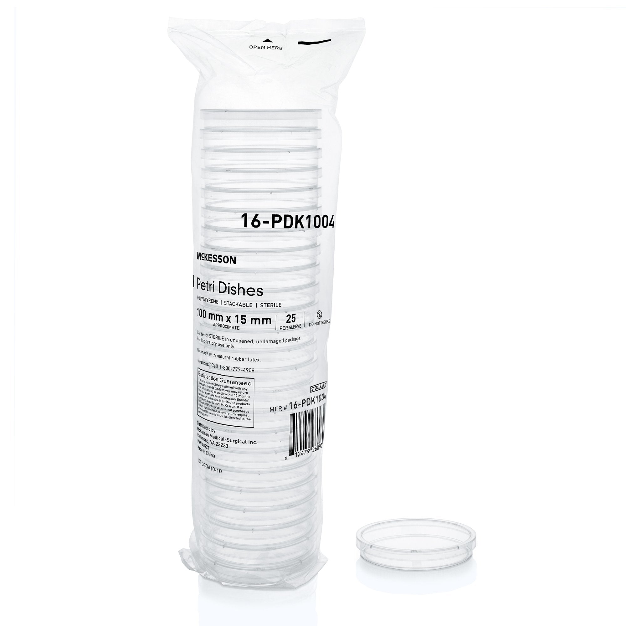 McKesson Petri Dish, 100 x 15 mm, Case of 500