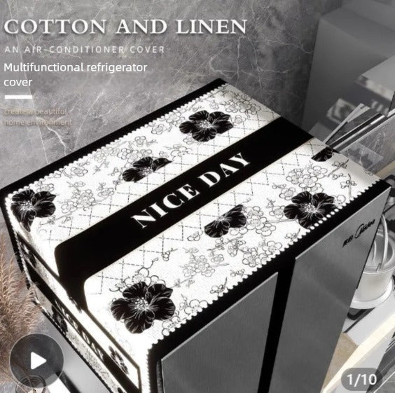 American Modern Refrigerator Dust Cloth Light Luxury Non-Slip Storage Hanging Bag Double Door Cover Towel Household Top Cooling Type