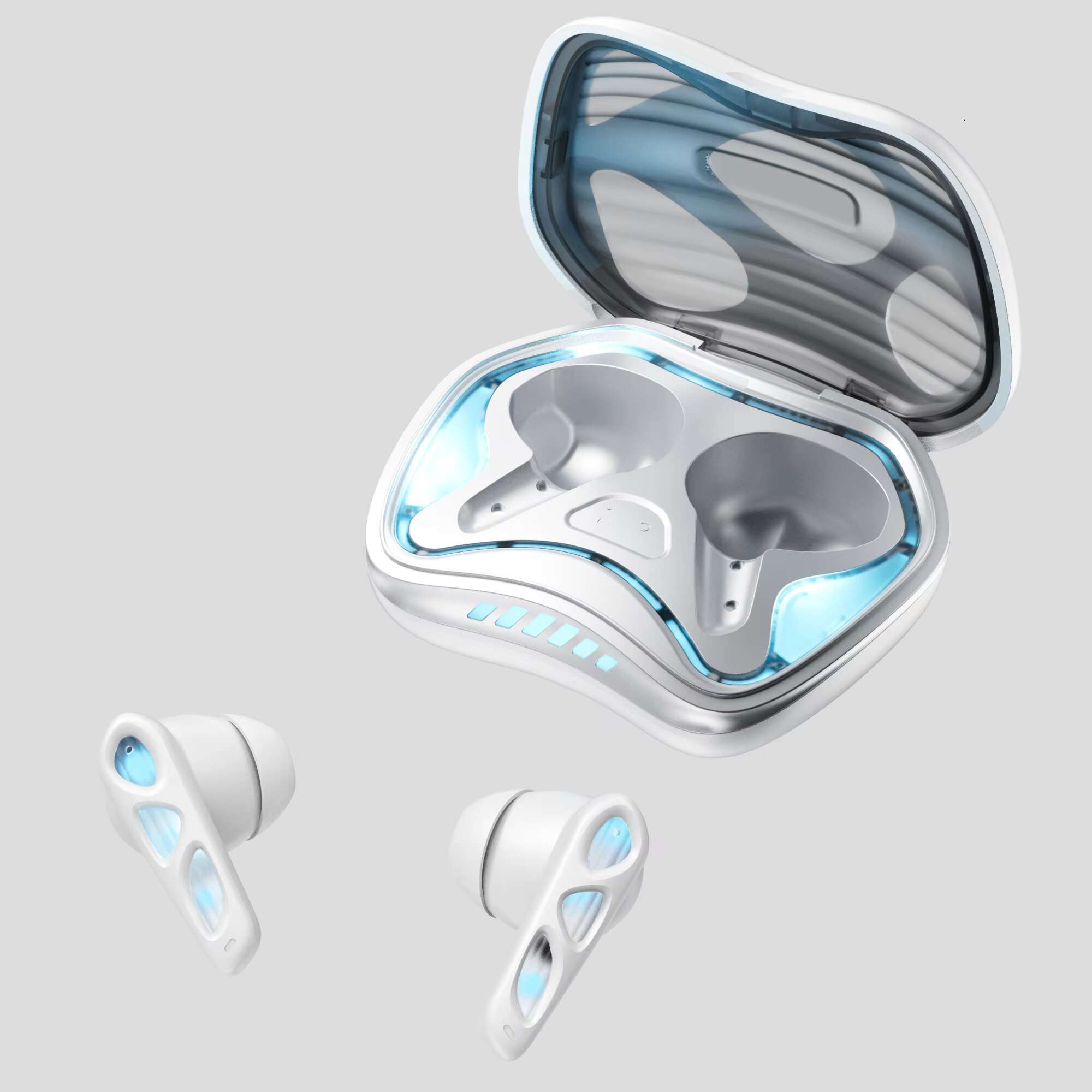 Super Cool Appearance Game Atmosphere Light ANC Noise Reduction Stylish Hollow Design Earbuds Tik Tok