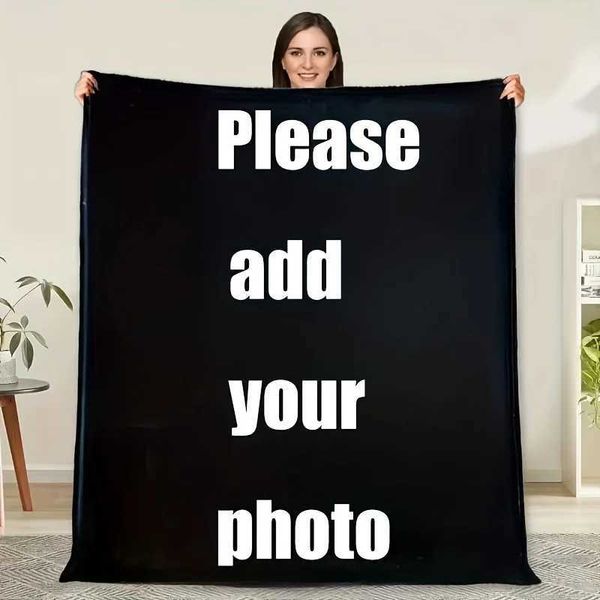 Personalized Your Photo Blanket Customized DIY Print on Demand Dropshipping Warm Throw Blankets for Bed Sofa Christmas GiftXJ241031