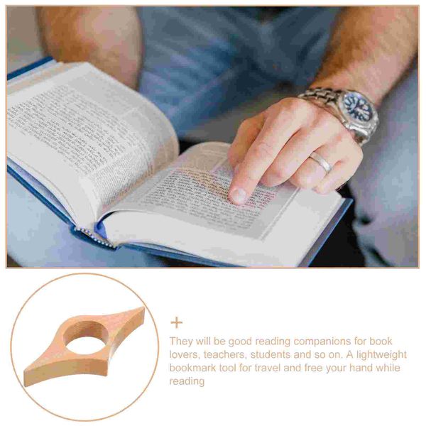 wholesale Book Holder Stand Accessories Thumb Ring Page Holders Boohelf Household Wooden Aid Reading Bookmark