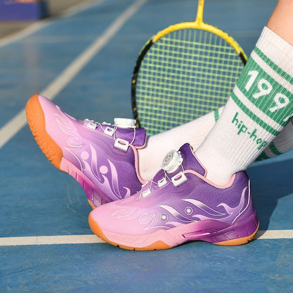 with children&#039;s badminton convenient rotating buckle carbon plate shock absorption and breathable outdoor casual sports shoes