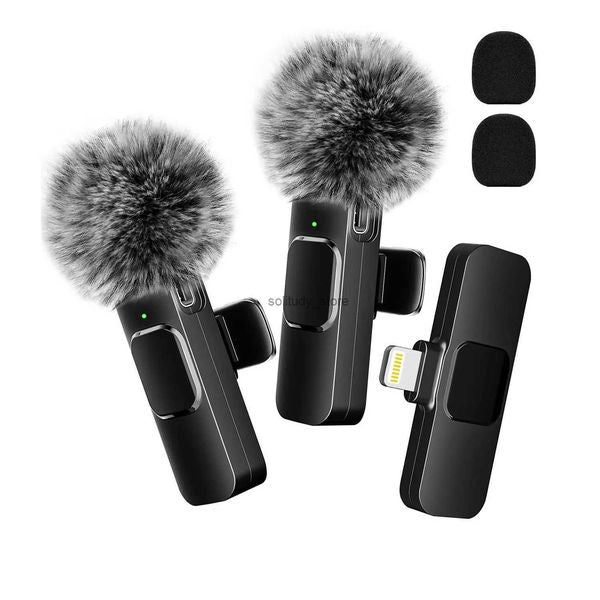 Microphones New wireless Lavalier microphone for audio and video recording mini suitable iPhone Android laptop live streaming gaming phone m