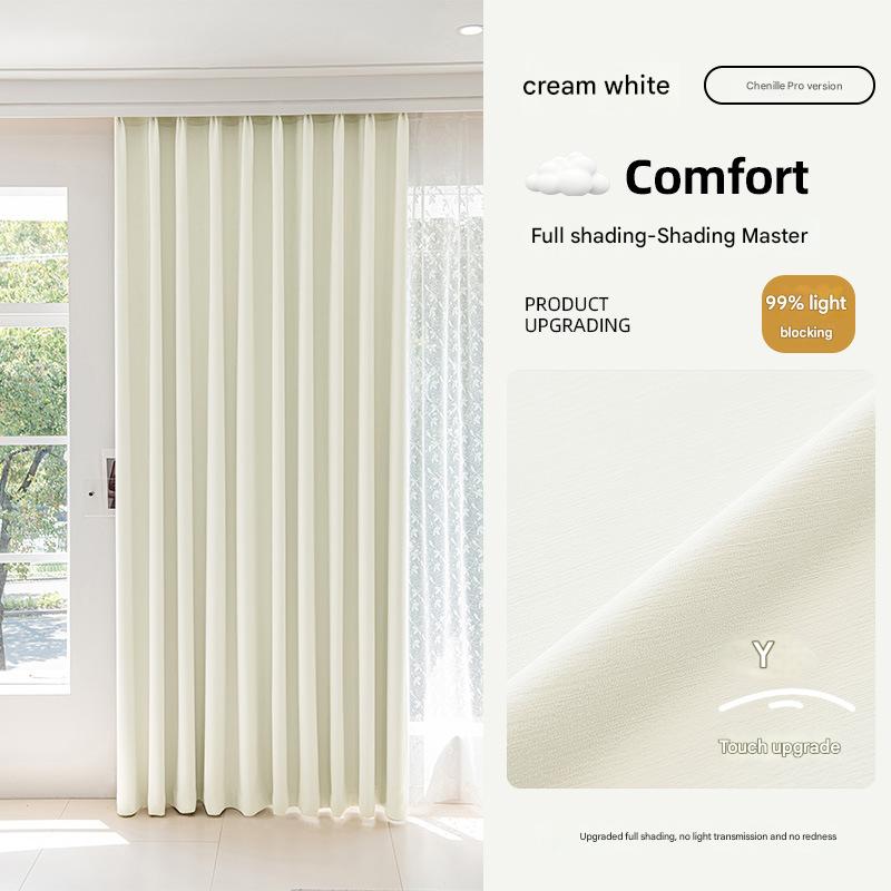 C354 Full blackout black gold chenille curtains custom French cream style bedroom living room Shaoxing curtain fabric custom wholesale