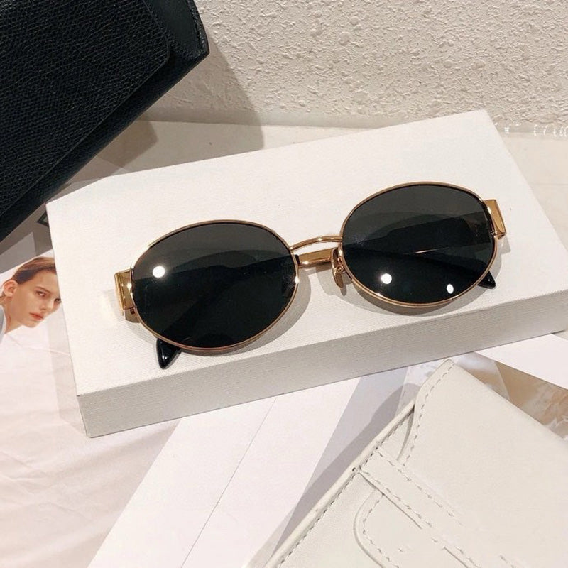 Triomphes sunglasses for women designer sunglass mens glasses oval frame mirror alloy read shades goggle police luxurys Lunette de Soleil womens sun