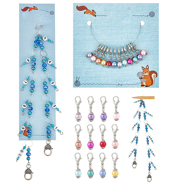Knitting Row Counter Chains & Locking Stitch Markers Kits