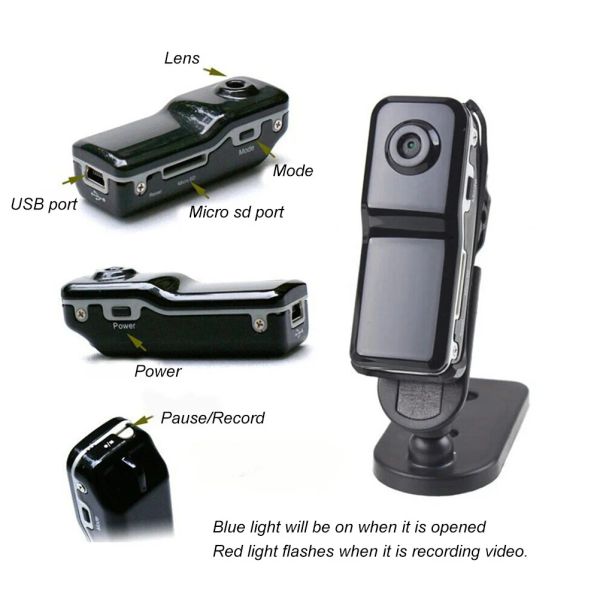 1Pc Portable Mini DV Camcorder DVR Video Camera Webcam Support 16GB Cam Sports Bike Motorbike Cam (Black)