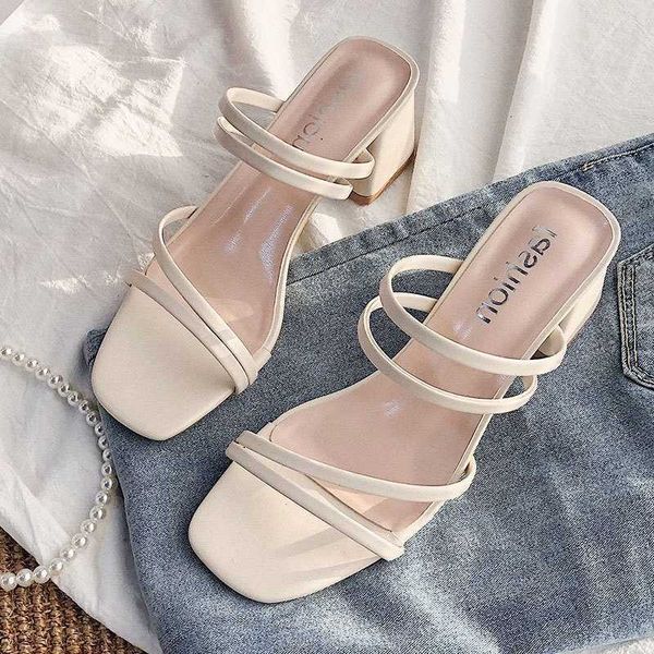 Wen High Heel Sandals Summer Casual Fem Shoes Wan Square Heel Open Toe Ankle Strap Ladies Sandalias Wedge Shoe 2022 NewC241026