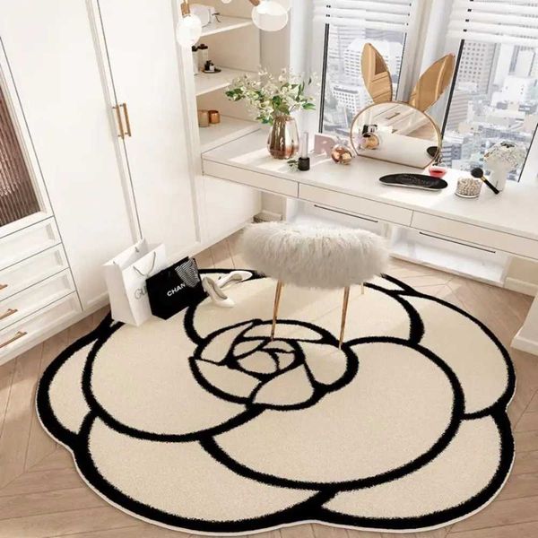 Circular velvet floor mat for living Ro bathroom door absorption fast drying floor carpet anti slip carpet Y240102