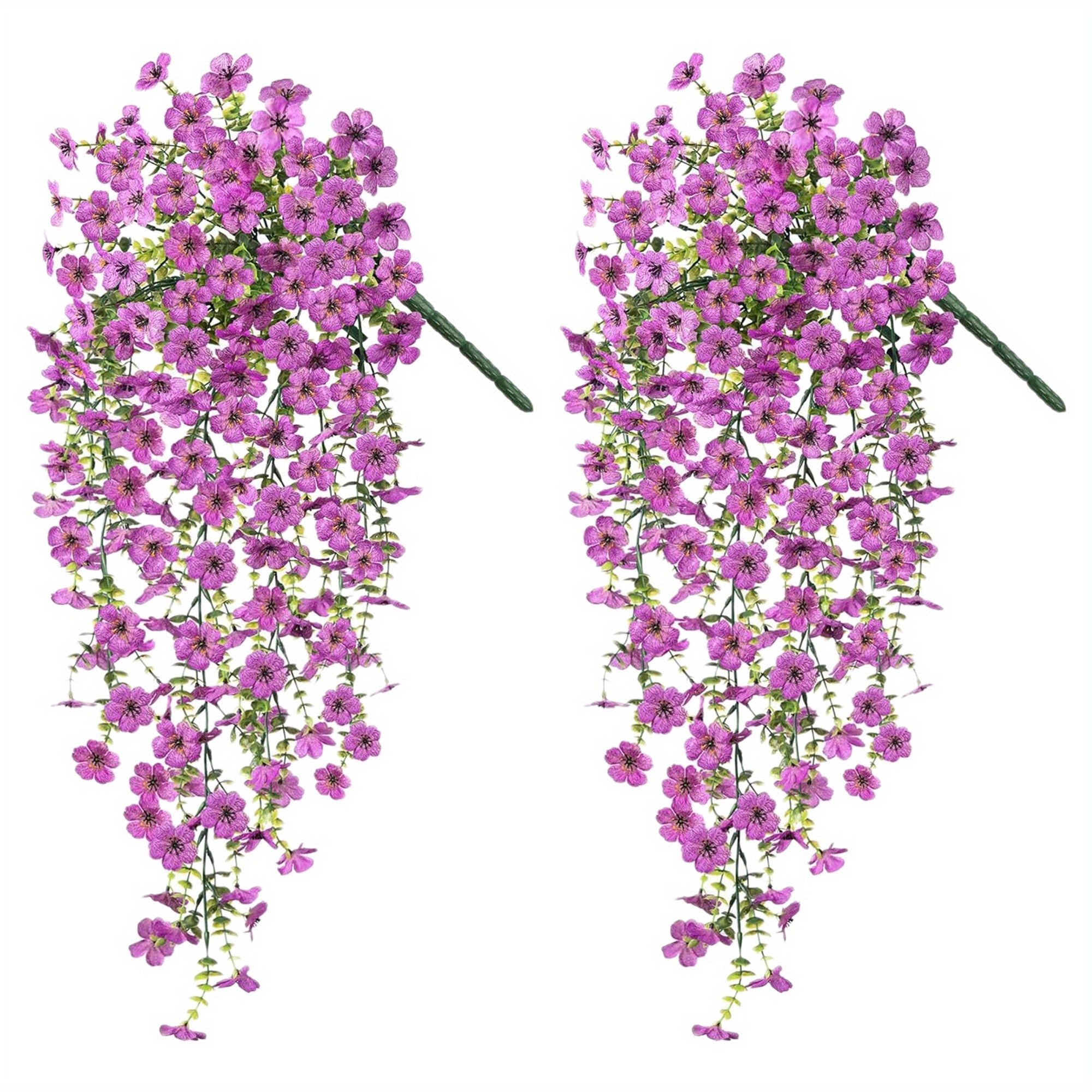 TEMU 2pcs Artificial Hanging Flowers Plants Spring Decoration Artificial Flower Garland Eucalyptus Garland Plant For Indoor Outdoor Planter Porch