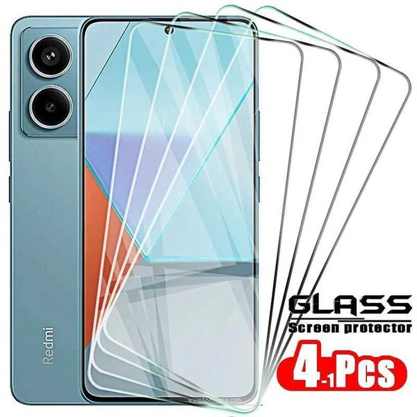 Cell Phone Screen Protectors 4PCS Full Cover Tempered Glass Screen Protector For Redmi Note 9 10 11 12 13 Pro Protection Glass For Redmi 10S