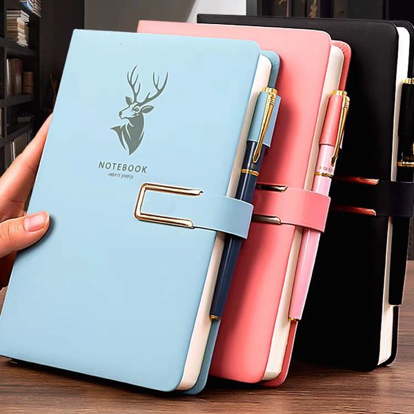 A5 Retro Notebook Soft Leather Cover 160-360 Pages Agenda for Students Business Office School Stationery Supplies 241219