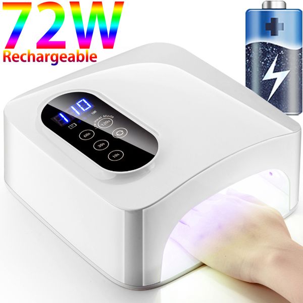 Nail Dryers 72W UV LED Lamp Rechargeable Nail Dryer Fast Dry LED Nail Drying Lamp Wireless for Curing All Gel Nail Polish Manicure Polish 23
