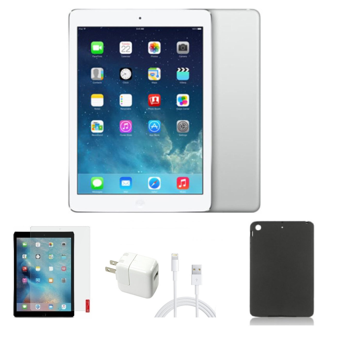 Apple® iPad Air 2 (64GB) Bundle with Case, Charger, and Screen Protector - Silver