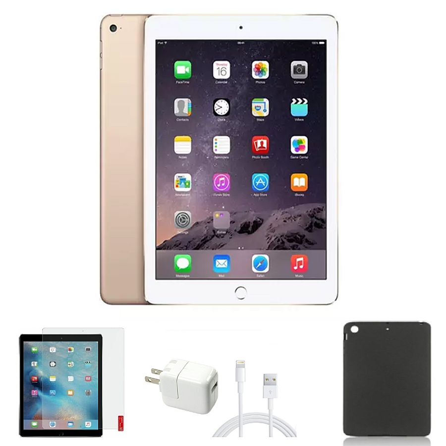 Apple® iPad Air 2 (64GB) Bundle with Case, Charger, and Screen Protector - Gold
